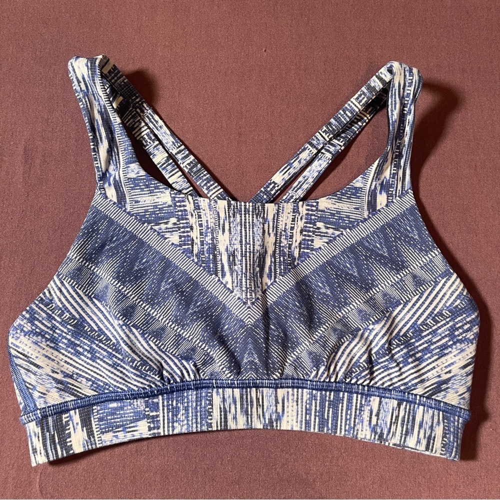 Lululemon Interweave Energy Bra Iplux Multi Nulux Blue - Size 4 Sports Bra